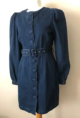 MICHELLE KEEGAN Blue Denim Long Sleeve Dress Size UK 10 • £18