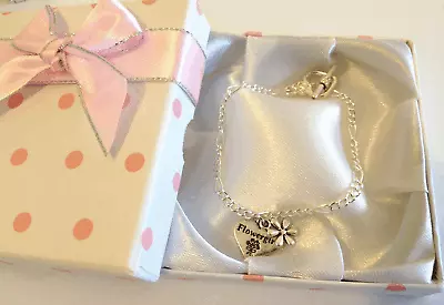 Personalised Ladies/girls Daisy Flower Wedding Bracelet In Gift Box • £5.99