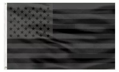 PringCor 3x5FT All Black American Flag US Black Flag Decor Blackout USA • $12.99