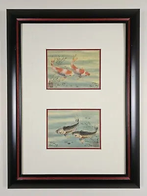 2x Vintage Signed Karl Feng Limited Edition Asian Prints 23x17 Framed Art Fish • $120