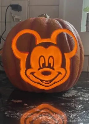 RARE Disney Mickey Mouse Lighted Jack O Lantern Pumpkin Halloween Decor - 1997 • $54