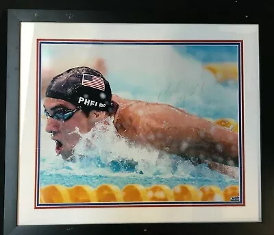 MICHAEL PHELPS 26 X 22 SIGNED PHOTO WITH CERT. Steven Artsis Collection • $199.67