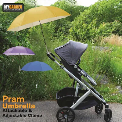 Universal Pram Buggy Pushchair Automatic Parasol Umbrella Baby Large Sun Protect • £8.90