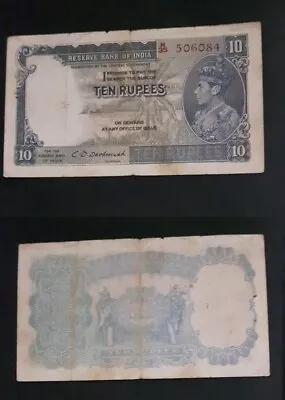 INDIA GEORGE VI Rs.10 NOTE C. D. DESHMUKH !! • $120