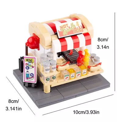 Building Blocks Bricks MOC City Street View Hot Dog Stand Tile Lamp Baseplate • $24.57