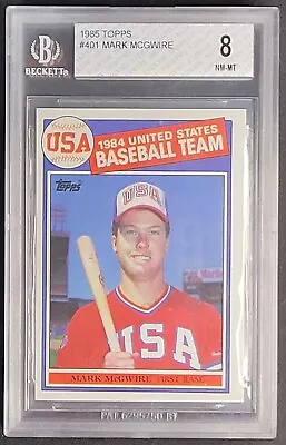 1985 Topps #401 Mark McGwire Rookie Card - BGS NM-MT 8 With Two 8.5 Subs • $17.50