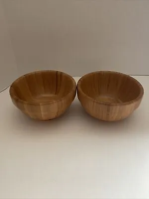 $6.99 • Buy Pampered Chef Wooden Bamboo Snack Bowls (2) Item #1210 Used Great Condition