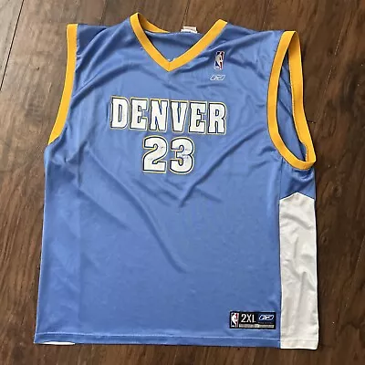 NBA Nike Team Denver Nuggets Marcus Camby Powder Blue Swingman Jersey 2XL Reebok • $45