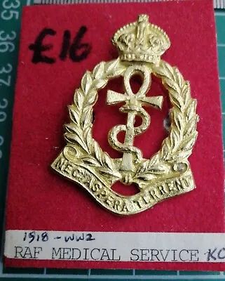 Royal Air Force Medical Services Officer's Cap Badge King's Crown. • £16