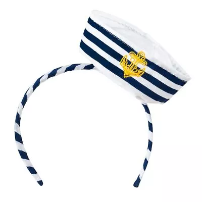 Ladies Tiara Style Navy Sailor Headband Hat Fancy Dress • £7.59