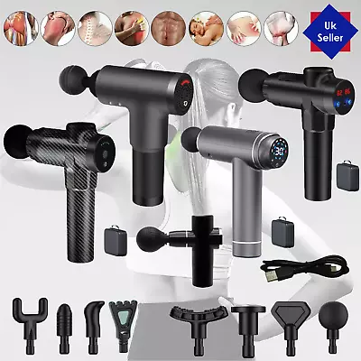 Massage Gun Deep Percussion Massager Muscle Vibration Relaxing Therapy Tissue UK • £10.99