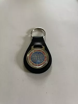 Laborers International Union Keychain  Black Leather Key Fob • $21.97