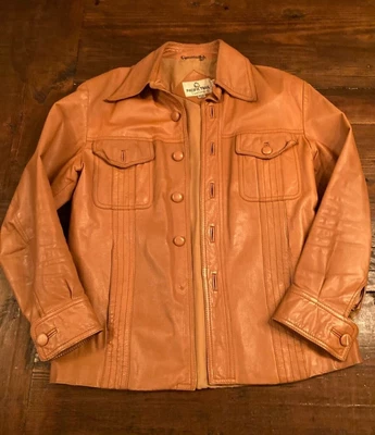 $21.80 • Buy Vintage Leather Jacket Men 42 Large Pacific Trail