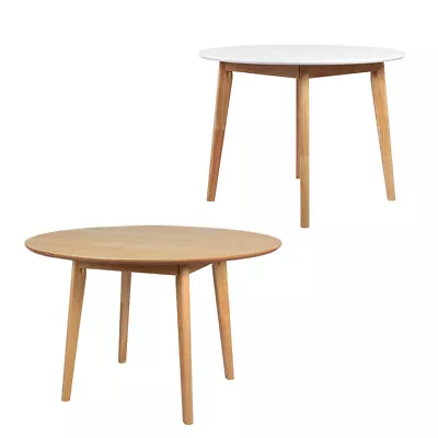 Levede Dining Table Round Rubberwood Base Kitchen Cafe Restaurant 100/120cm • $229.99