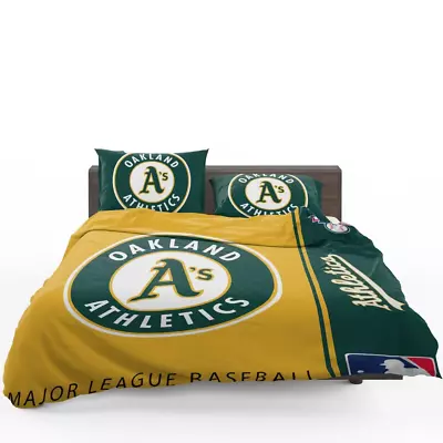 Oakland Athletics MLB Baseball American League Quilt Duvet Cover Set Twin Kids • $63.99