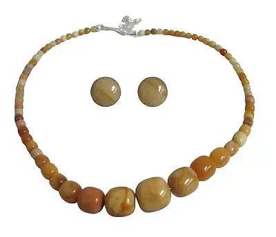 Jay King Mine Finds Honey Stone Necklace And Earing Set • $35