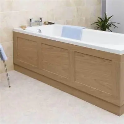 Traditional Bathroom 1700mm Side Bath Panel 15mm Wooden Oak MDF Wood Easy To Cut • £75.06