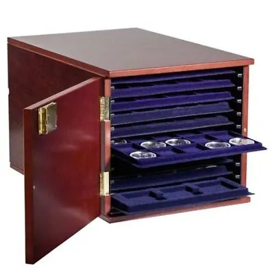 Lighthouse Coin Tray Cabinet For 10 L-sized TAB Trays Mahogany-stained Wood • £113.25