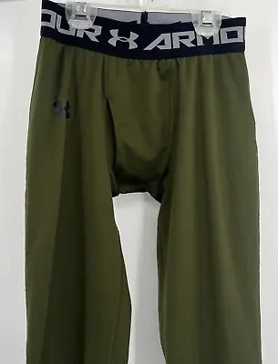 UNDER ARMOUR FITTED COLD GEAR BASE LAYER PANTS Men's Size Small Army Green • $15.99