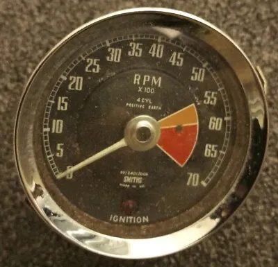 Vintage MGB Rev Counter / Tachometer - 4 Cylinder Positive Earth & Brackets • $155.57