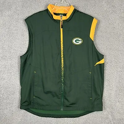 Reebok On Field NFL Mock Neck Vest Green Bay Packers Mens Sz L Full Zip Green • $20.99