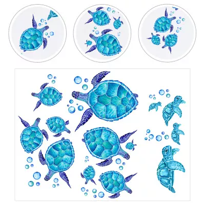  Sea Turtle Wall Stickers Vinyl Decals Underwater Beach Ocean Decoration-JM • £9.55