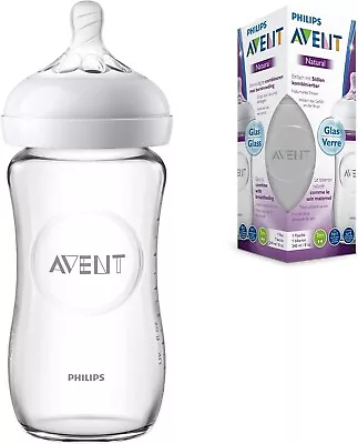 PHILIPS AVENT Baby Feeding Glass Bottle  Natural  240ml • £11.99