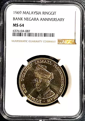 NGC 1969 MALAYSIA  Ringgit B.N.A Commemorative  Coin Ø33mm (+FREE1 Coin) #25170 • $56