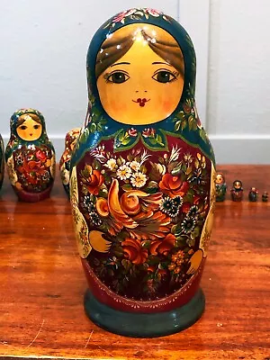 Russian Matryoshka Nesting Dolls Renown ARTIST Vintage 13 Dolls Hand-painted • $4000