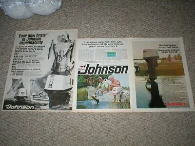 Vintage JOHNSON Boat & Boat Motor Ads: Lot Of 3 Seahorse Models • $10.50