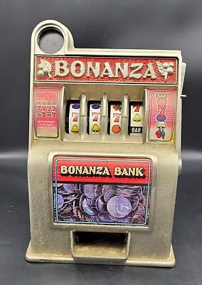 Vintage Cast Metal Bonanza Bank 4 Reel Slot Machine  Works • $30
