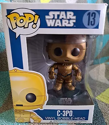 C-3PO Pop 13 - Star Wars Funko Pop! Vinyl - 1st Release 2012 Blue Box Large Font • $128.88