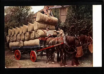 KENT  HOP-PICKING  LOADING POCKETS FOR MARKET Young & Cooper POSTCARD E20C UK772 • £4