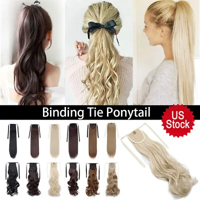 $9.49 • Buy Drawstring Ponytail Extensions One Piece Tie Up Clip-in Hair Hairpiece Binding