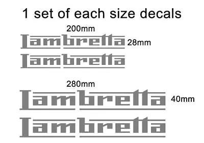 Two Sets Of Lambretta Panels Scooter Mod Trojan Vinyl Sticker 280mm & 200mm  • £4.99