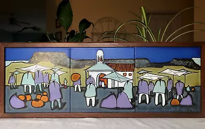 Eduardo Vega Hand Painted Ceramic Tile Art Late 20th Century • $149.95