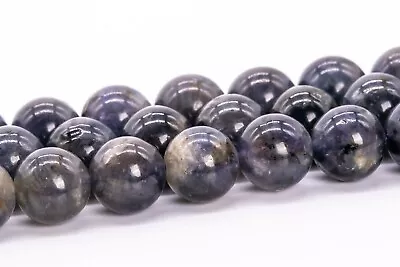 7-8MM Genuine Natural Blue Purple Iolite Beads Grade A+ Round Loose Beads • $9.05