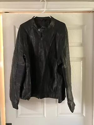 NWOT Men Marc Anthony Faux Leather Moto Jacket Black Size XXL • $59.99