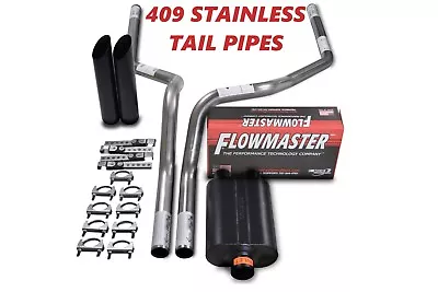 Ford F-150 04-14 2.5  Stainless Dual Exhaust Kit Flowmaster Super 40 BLK Tip • $405.15