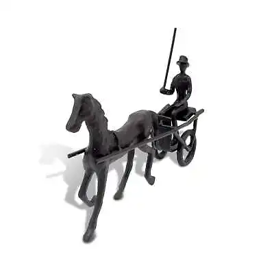 Horse And Cart Figurine - Cast Iron Metal Sculpture • $58