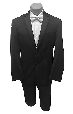 Men's Joseph Abboud Black Tuxedo Jacket With Fitted Flat Front Pants 38L 32W • $80.99