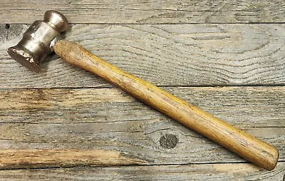 Vintage Brass Hammer W/ Wood Handle - Tack  Upholstery Gunsmith Leatherwork • $25