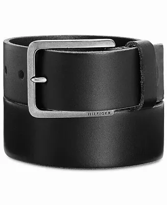Tommy Hilfiger Men's Heavy Buckle Leather Belt Sz S Black • $19.99