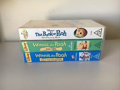 Winnie The Pooh Disney Vhs Tape X3 Book Of Pooh Pooh Party Day For Eeyore • $14