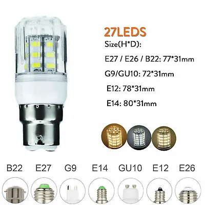 LED Corn Light Bulbs E27 E26 E12 E14 G9 GU10 B22 5730 SMD 24 - 72 LEDS Lamp SS • $3.26