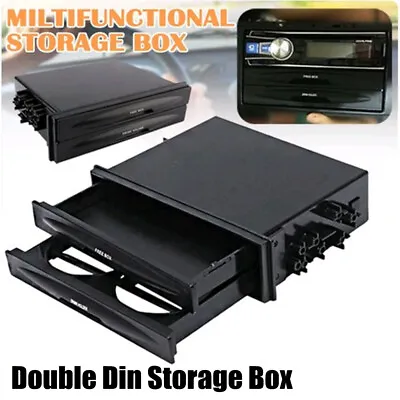 Car Double Din Dash Drink Cup Holder Radio Pocket Storage Box Auto Accessories • $22.68