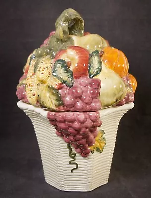 Fruit In Woven Basket Cookie Jar Bico China  • $35.99