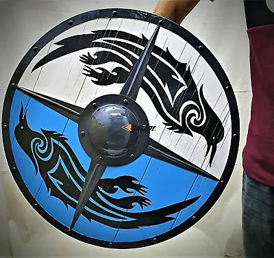 Medieval Round Shield Viking Shield Unique Eagle Design Shield Wooden 24 Inch • $79.99