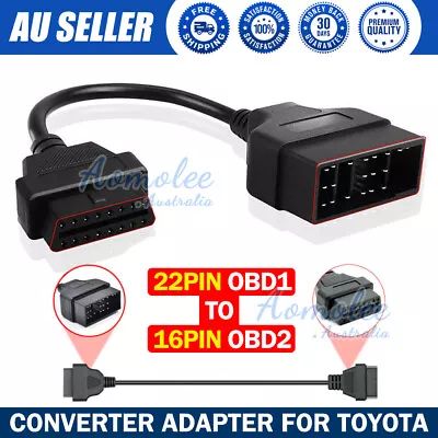For Toyota Diagnostic Scanner 22Pin OBD1 To 16Pin OBD2 Converter Adapter Cable • $14.85