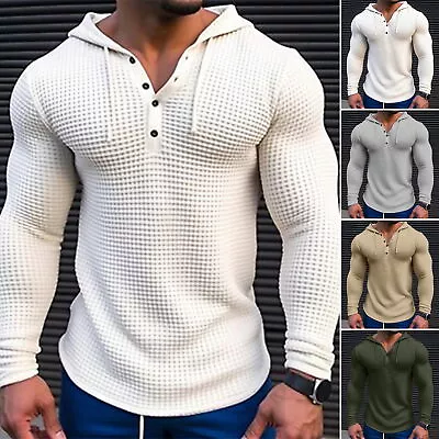 Comfortable Solid Color Men Shirt Hoodie Men's Slim Fit Hooded Sweatshirt • $20.76